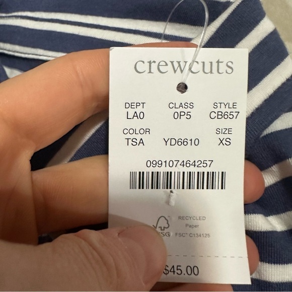 J crew Kids' long-sleeve polo shirt in striped broken-in-jersey - Picture 2 of 2